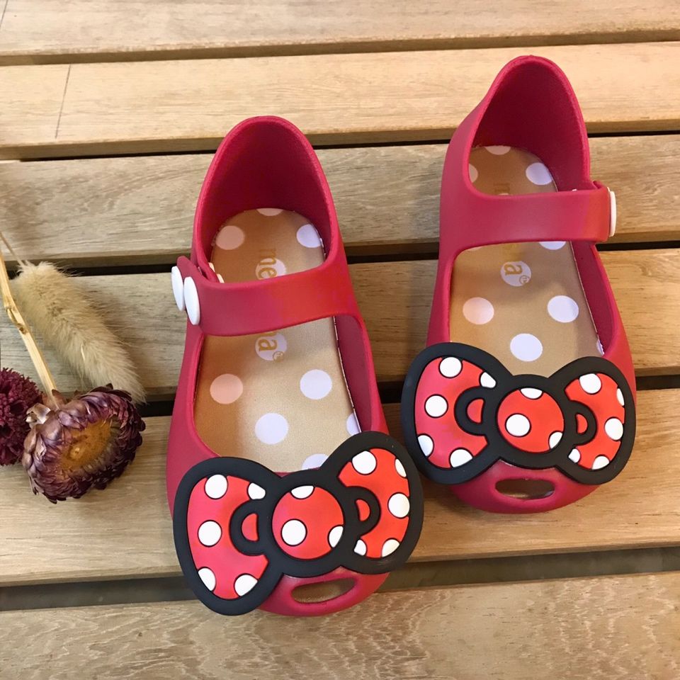 Disney dziecięce sandały dziewczęce Minnie Cartoon buty ogrodowe 1-6 lat wodoodporne galaretki czerwone czarne buty rozmiar 20-31