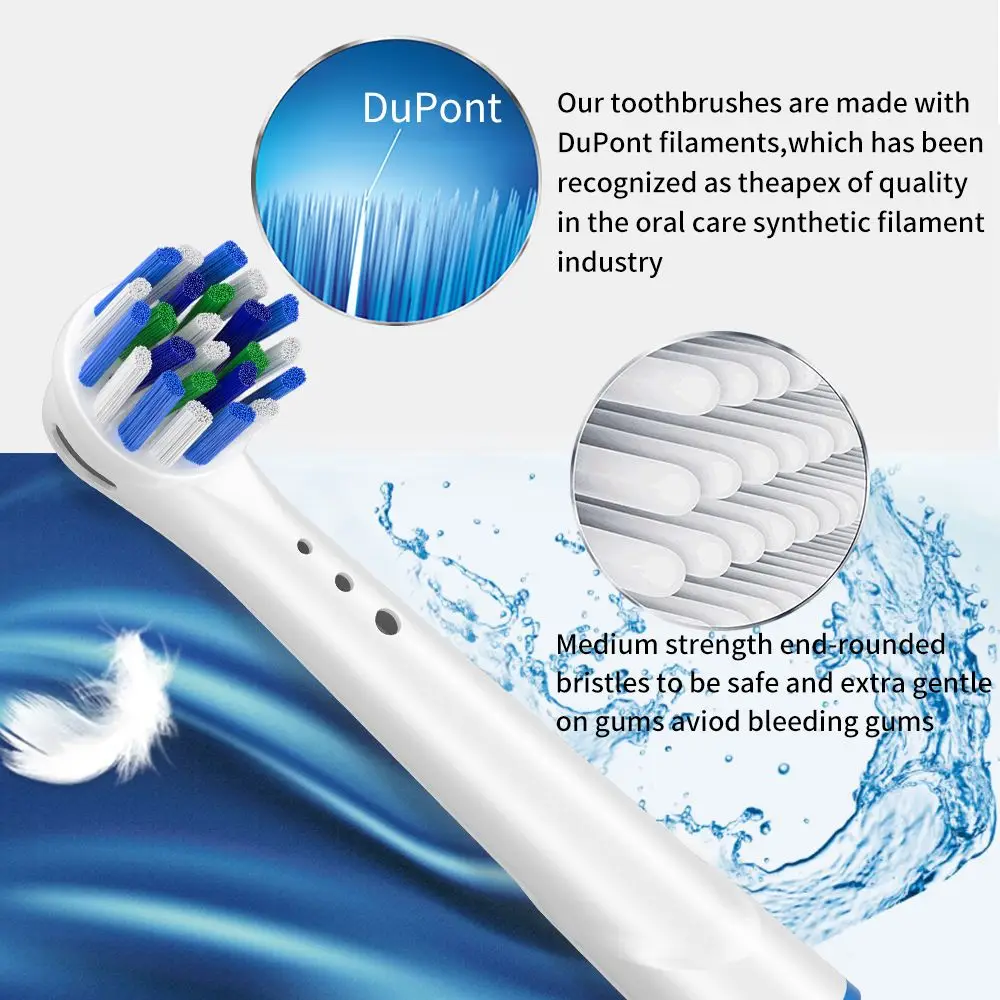 4/8PCS เปลี่ยนหัวแปรงสําหรับแปรงสีฟันไฟฟ้า Oral B Floss Cross Action 3D Pro สีขาว Precision Standard Daily Clean