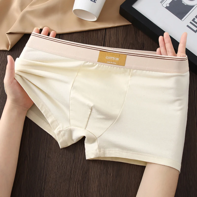 3pcs Shorts Men's Solid Color Underwear Breathable Underpants Sexy Thin Panties U Convex Lingerie  Men Panties L-4XL