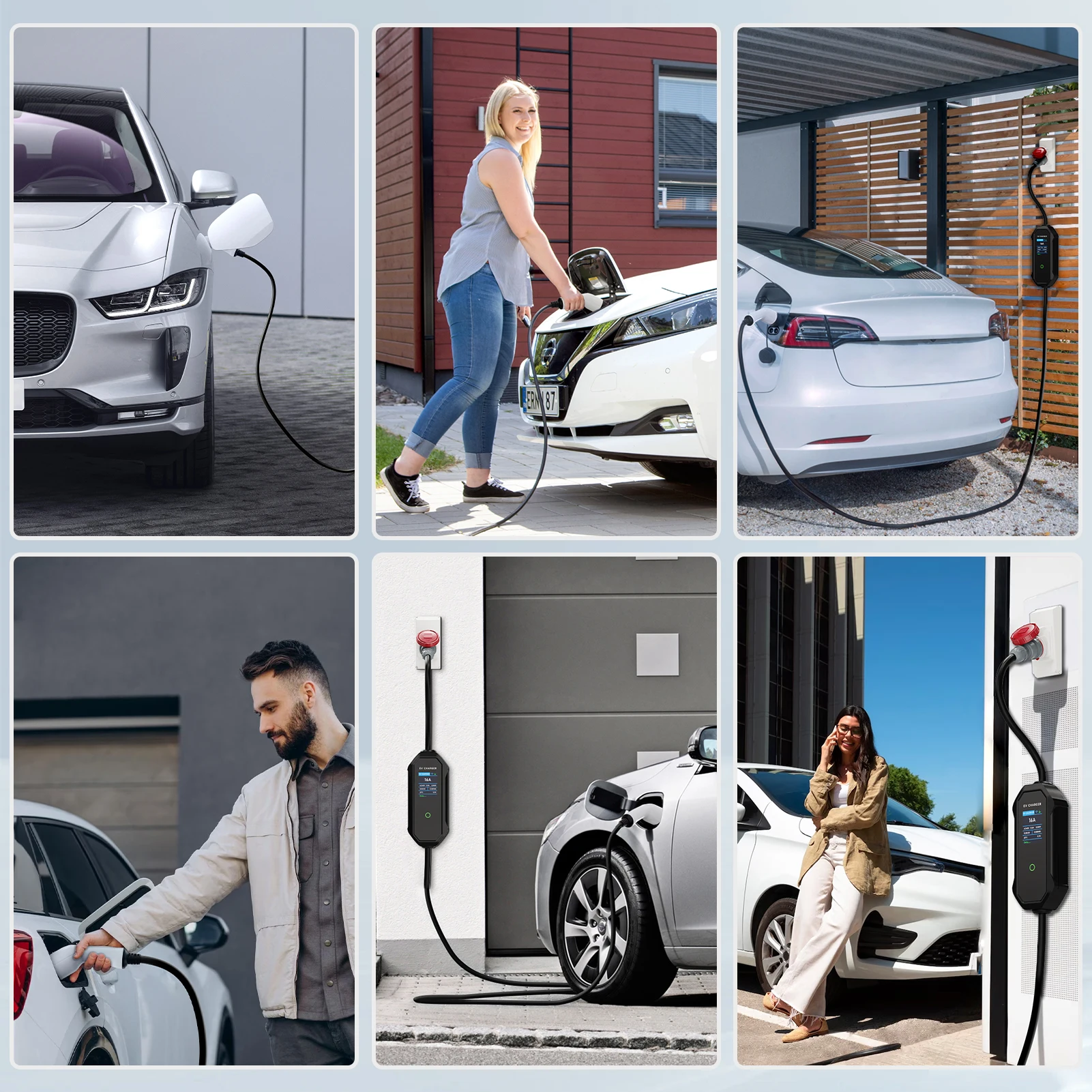 AFYEEV Type2 Portable EV Charger 11KW 16A 3 Phase GBT Electric Car Charger Wi-Fi APP Bluetooth Version Remote Control CEE Plug