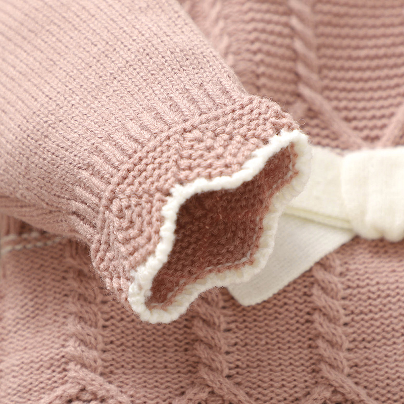 Neonate Pagliaccetti Cappelli Vestiti Autunno Inverno Rosa Maniche lunghe Maglia Tute neonato Abiti 0-18m Capispalla per bambini Tute corte