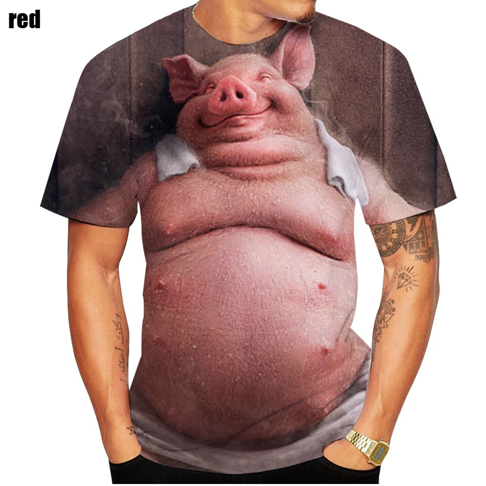 2022 popularne nowość zwierząt świnia 3d T-shirt z nadrukiem śmieszne świnia w stylu Casual, letnia Top oddychające i wygodne miękki T-shirt