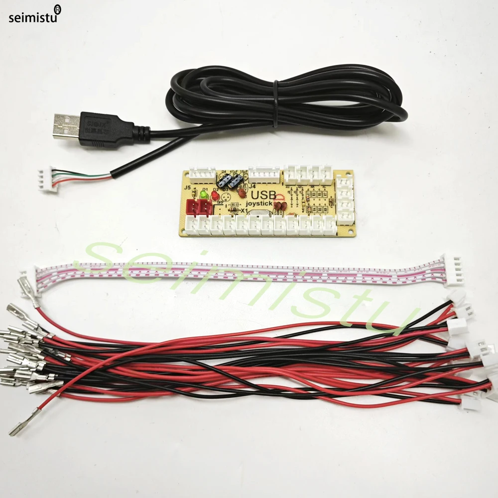 DIY Arcade USB Null Verzögerung Encoder PC zu Joystick Arcade Rocker Platine Steuermodul für PS2 PS3 mit Kabel Druckknopf