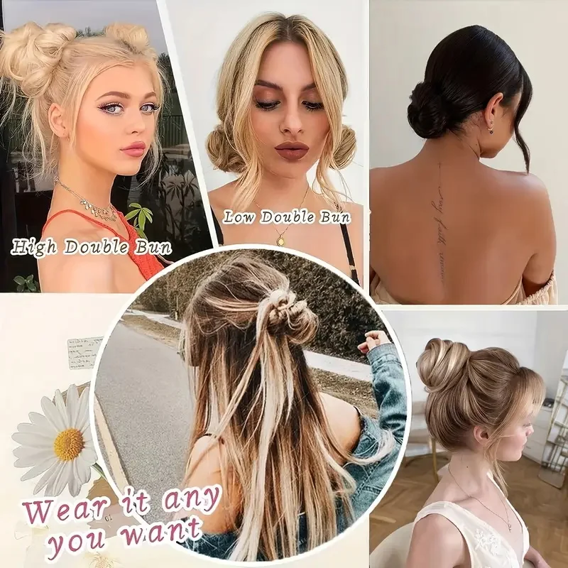 Parrucchino sintetico elegante e disordinato, elastico in gomma, accessori per capelli carini, estensione dei capelli per le donne