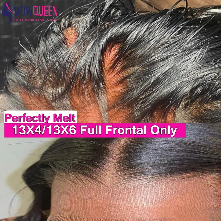 Cabelo humano remy reto com fechamento frontal completo do laço, 100% cabelo humano, orelha a orelha, transparente, 4x4, 5x5, 6x6, 13x4, 13x6