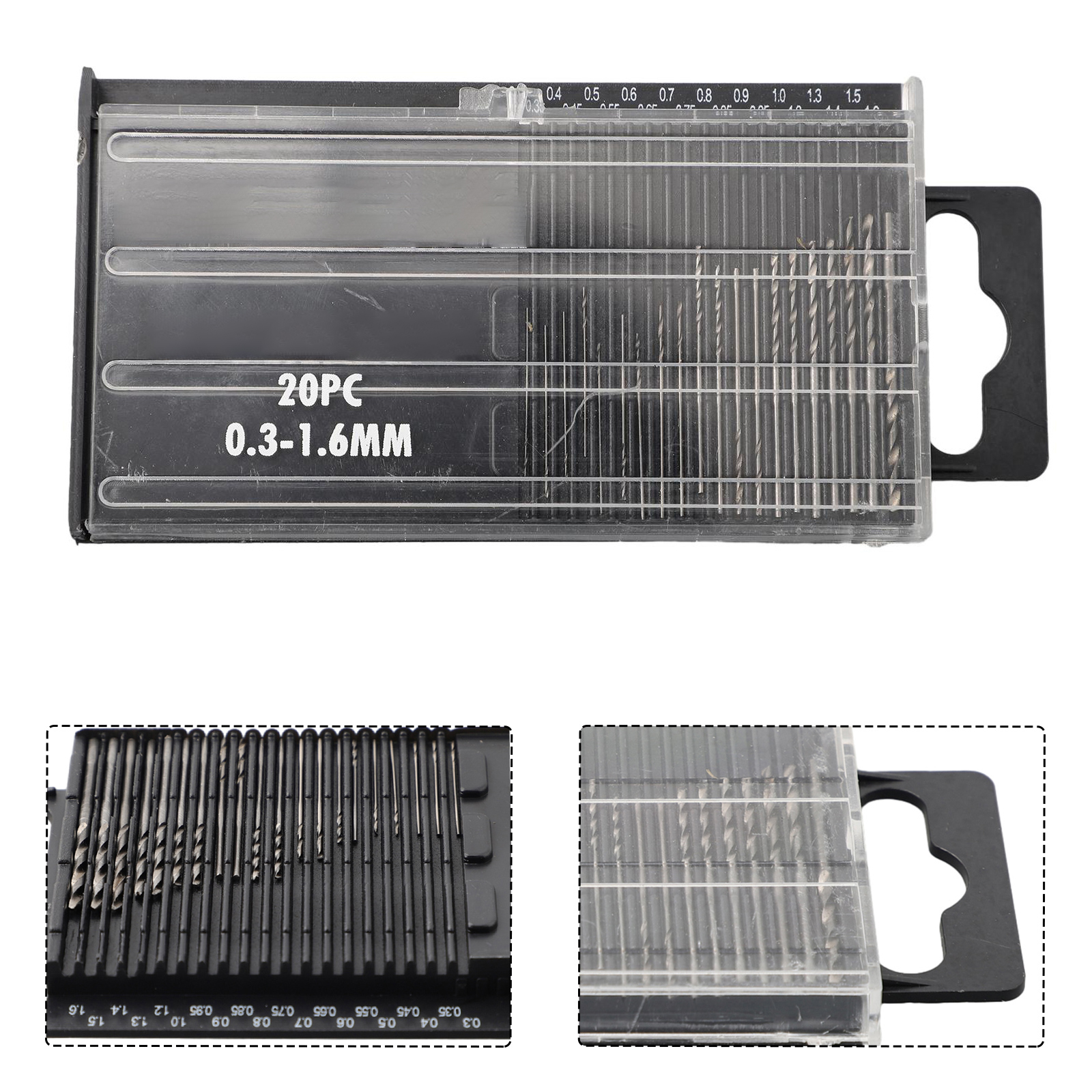 20 ชิ้น 0.3 มิลลิเมตร - 1.6 มิลลิเมตร Mini HSS เกลียวเจาะชุด Bit พร้อมกล่องเจาะ Bits ชุดสําหรับงานฝีมือความแม่นยําเครื่องประดับนาฬิกาซ่อม