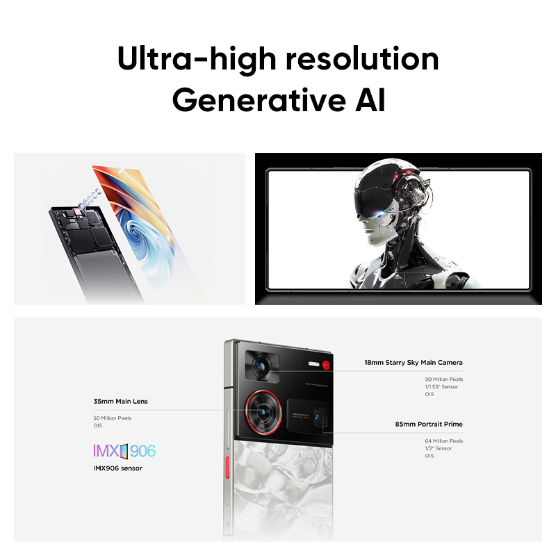 Global Version Nubia Z60 Ultra Leading Version 6.8" Smartphone 5G Snapdragon 8 Gen3 NFC 6000mAh 80W fast charge Battery NX721J