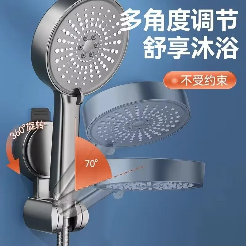 New Unique Horizontal Setting,Suction cup Handheld Shower Head Holder ,Large Shower Head Supports, Relocatable,Wall mounted