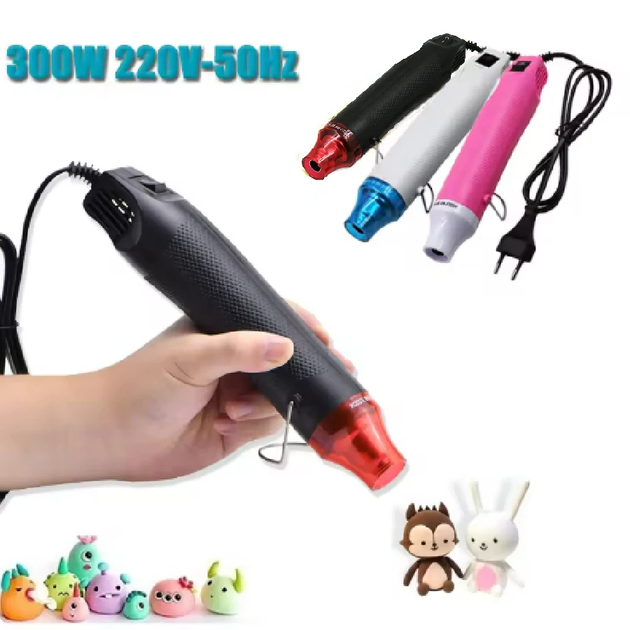 Pistola de aire caliente de 300W, 220V, peso ligero, termorretráctil eléctrico, bricolaje, pintura de secado en relieve, herramientas de soldadura de plástico