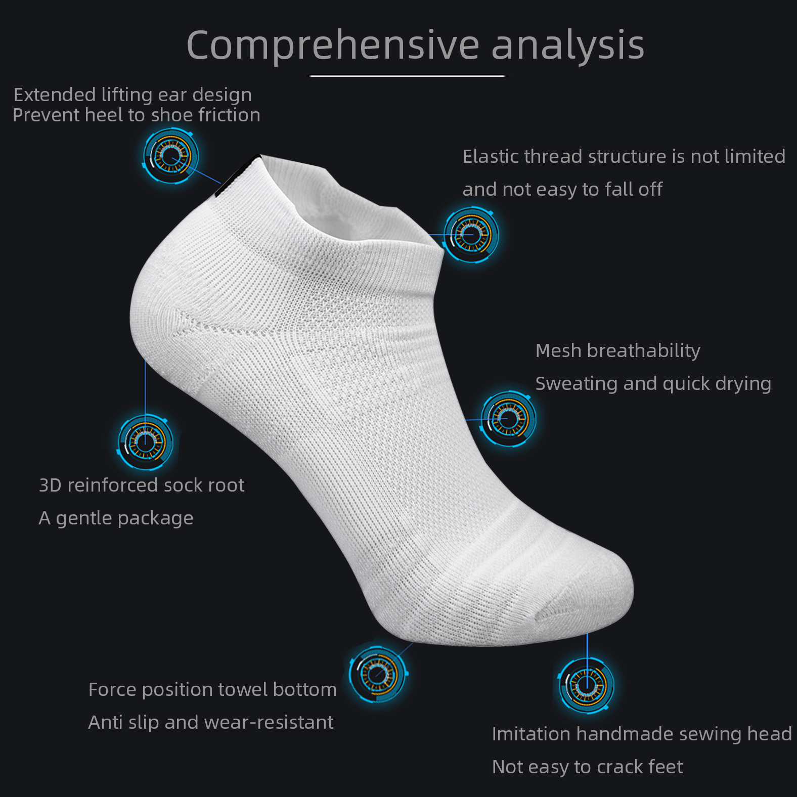 1/3/9 Pair Men's Cycling Sport Socks Basketball Running Compression Ankle Sock Black White Anti-slip Bicycle Mtb Cycling Sock