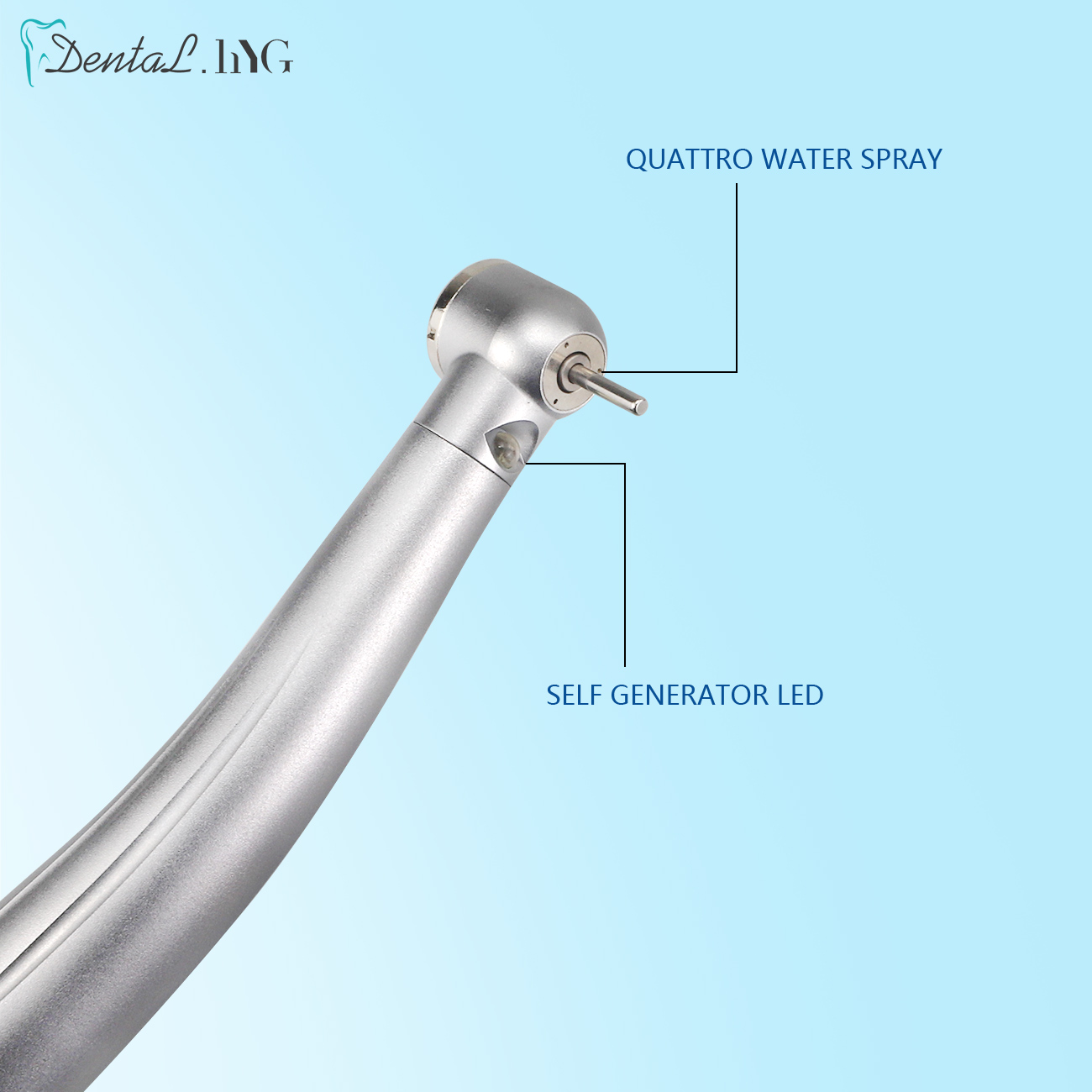LED高速歯科用ハンドピース,標準ヘッド,プッシュボタン,3つの水スプレー,電子発電機,空気タービン,2穴,4穴,歯科用ツール