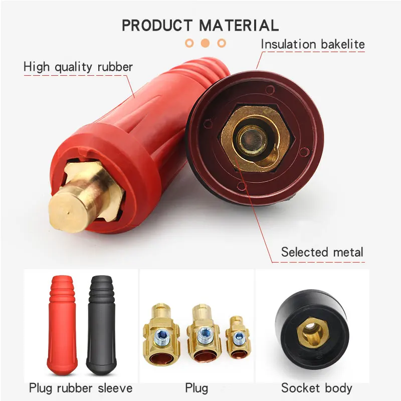 4 stücke WIG Schweißen Maschine Schnelle Montage Weiblich Männlich Kabel Stecker Clamp Buchse Stecker Adapter ForDinse DKJ10-25 DKZ10-25 Inverter