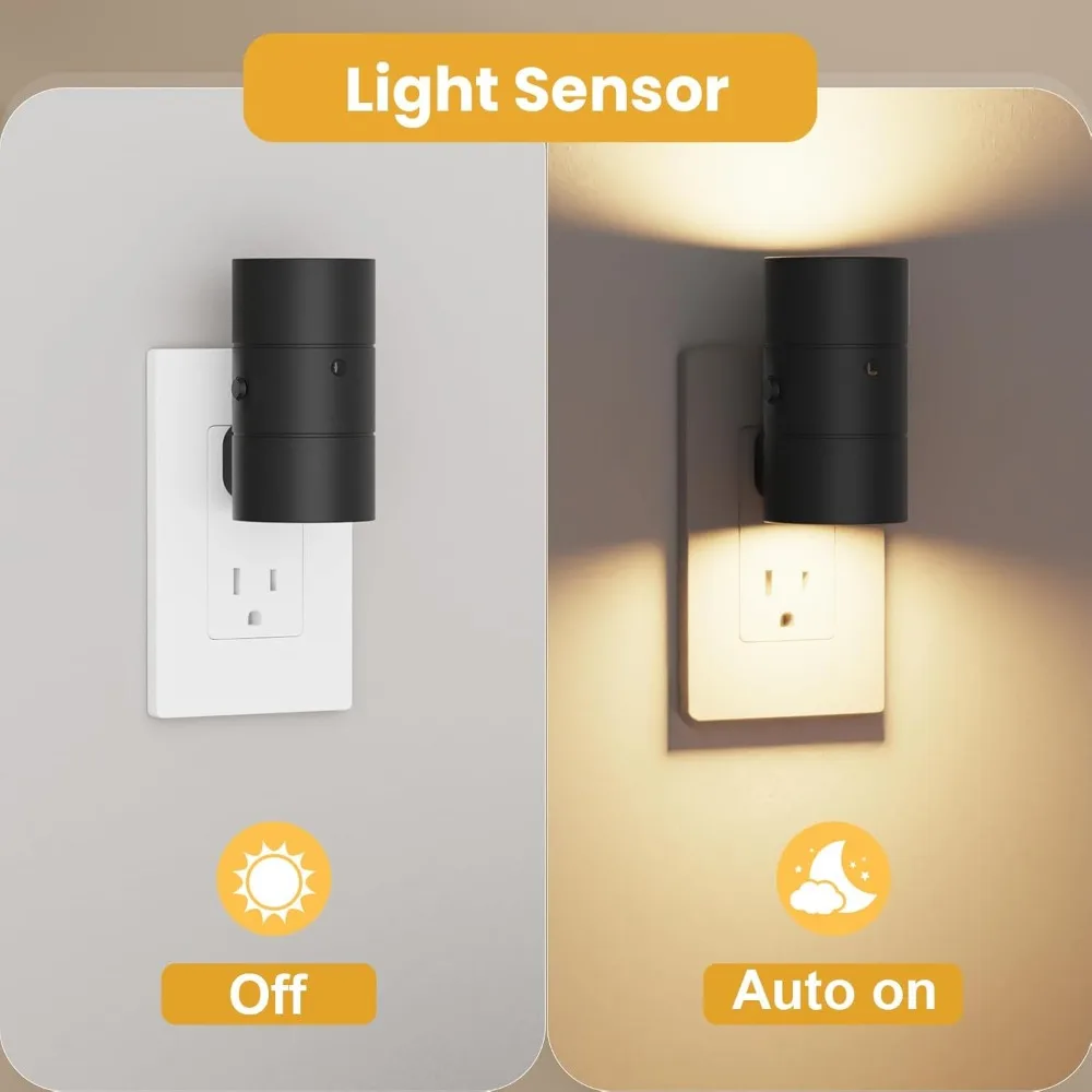 Luci notturne da 1/2/4 pezzi collegate a parete Luce notturna a LED dimmerabile con sensore di luce Luminosità regolabile per corridoio camera da letto