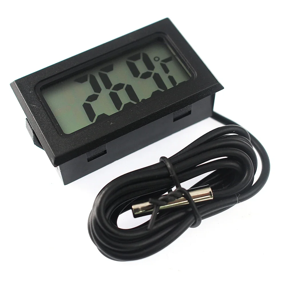 LCD-Digitalthermometer 1 m/2 m für Gefriertemperatur 50 ~ 110 Grad Kühlschrank Eingebettetes Thermometer Wasserdichte Außensonde
