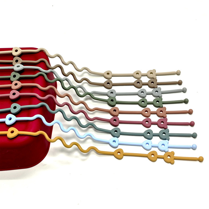 Chupete de silicona con cadena anticaída para bebé, juguete mordedor, cuerda anticaída, cadena de chupete para bebé, cadena antipérdida, 1/9 Uds.