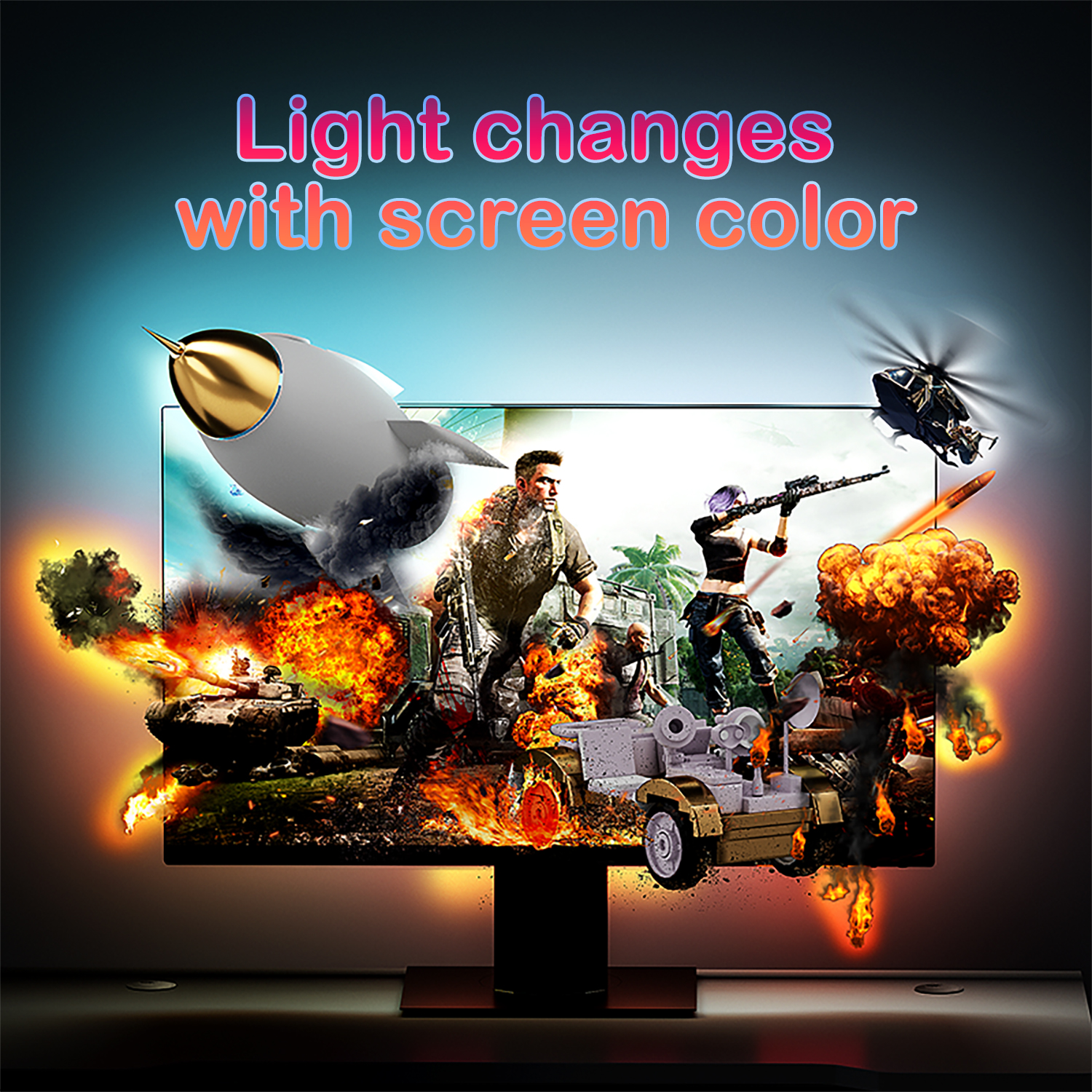 Bande lumineuse LED de jeu intelligente, synchronisation d'ordinateur, moniteur, écran RGB, rétro-éclairage pour salle de jeu, décor d'ambiance
