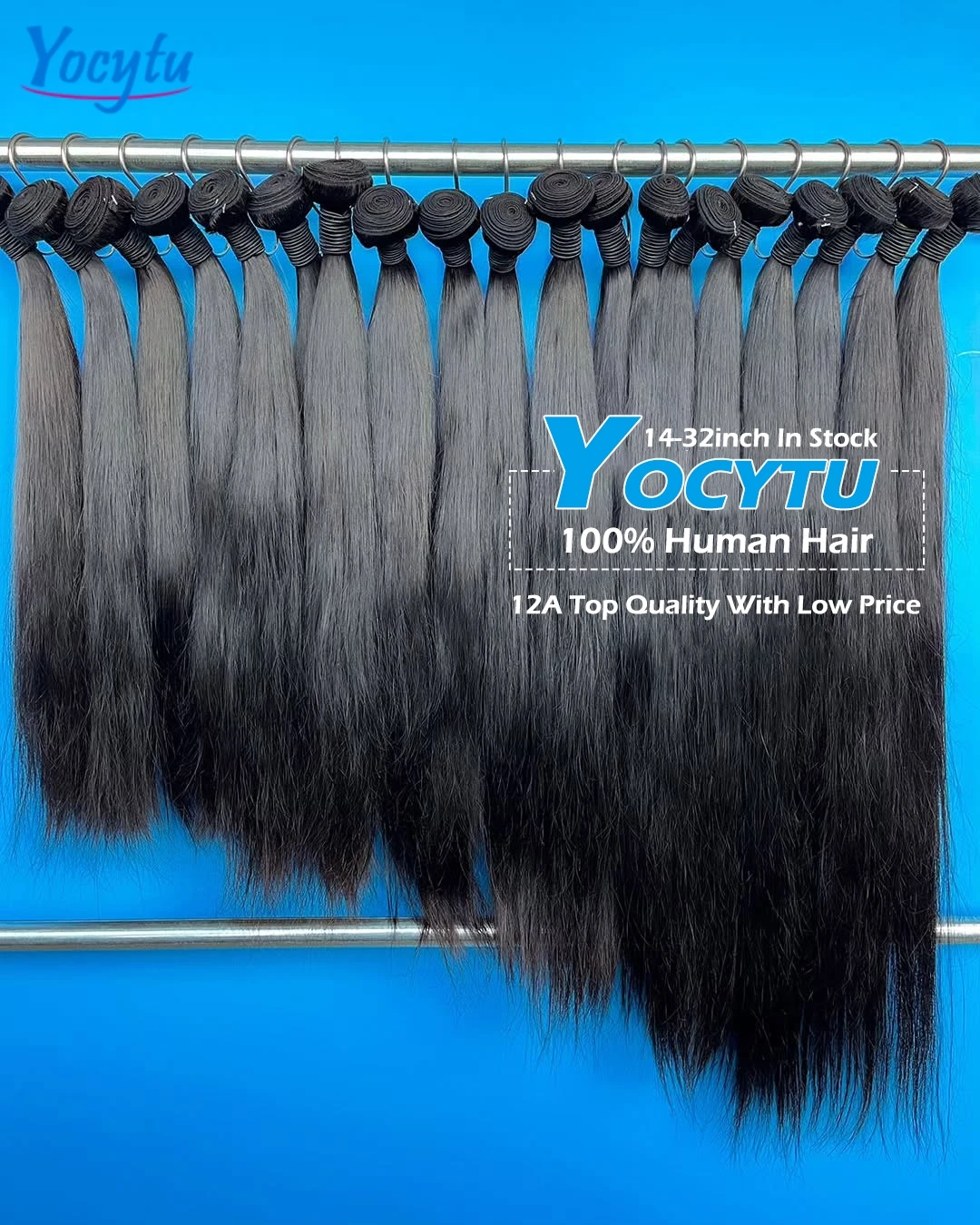 20 20 20 Polegada pacotes 100% cabelo humano entrega 3 dias frança 12a feixes de cabelo humano em linha reta yocotu feixes de cabelo cru para mulher