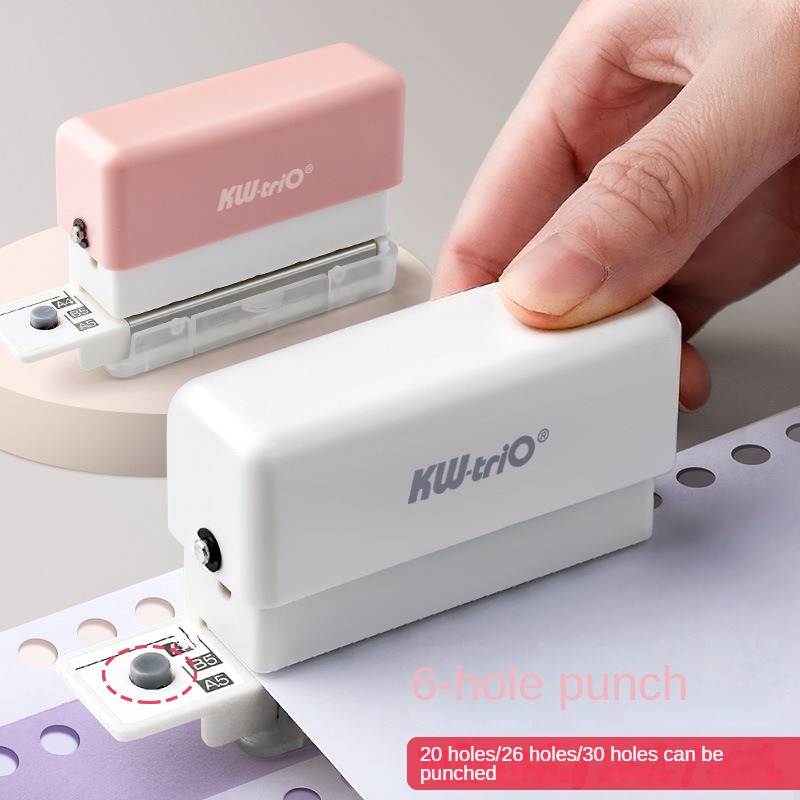 Mini punzonatrice a 6 fori pagina di libro fai da te cucitrice carta rilegatura punzonatrice pianificatore fogli sciolti carta perforatrice cancelleria per ufficio