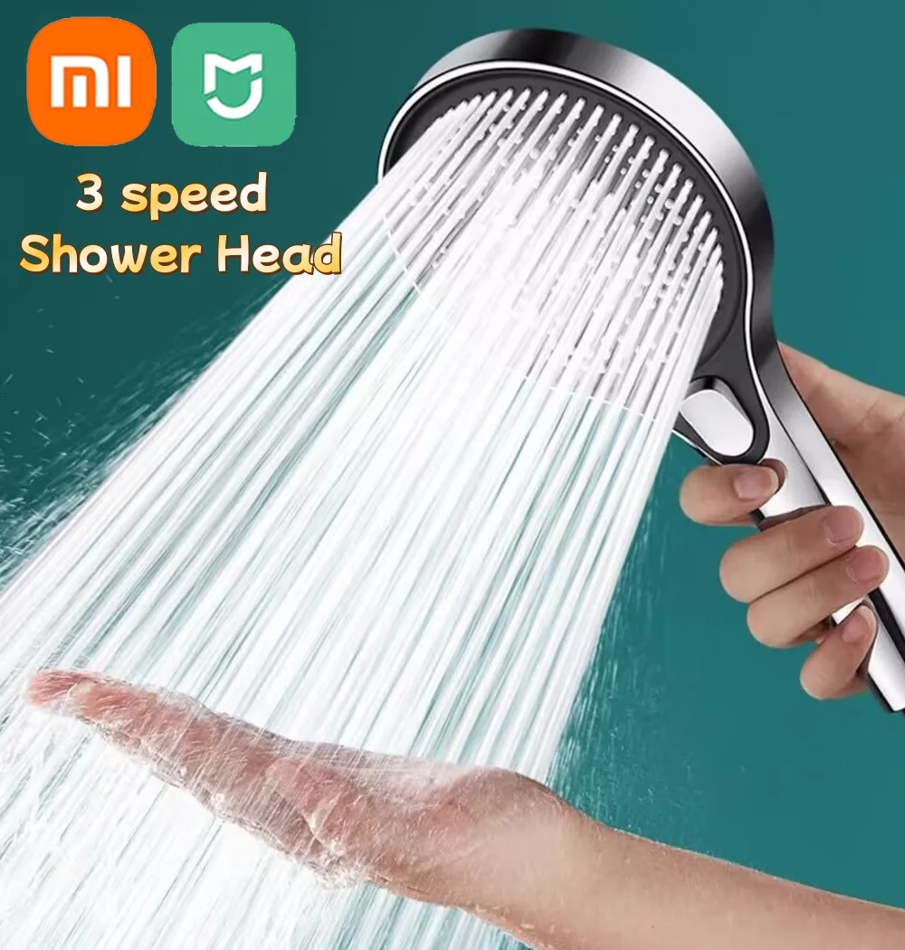 Xiaomi MIJIA-Cabezal de ducha de alta presión, Panel de 13cm, 3 modos, boquilla de pulverización de ahorro de agua, masaje, ducha de lluvia, accesorios de baño