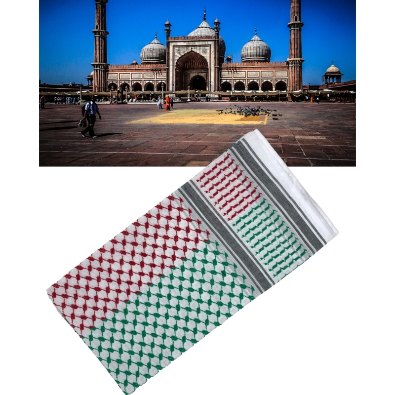 Bufanda Shemagh con diseño desértico, Jacquard geométrico, keffiyeh árabe, turbante, chal, bufandas cuadradas, Bandana, para