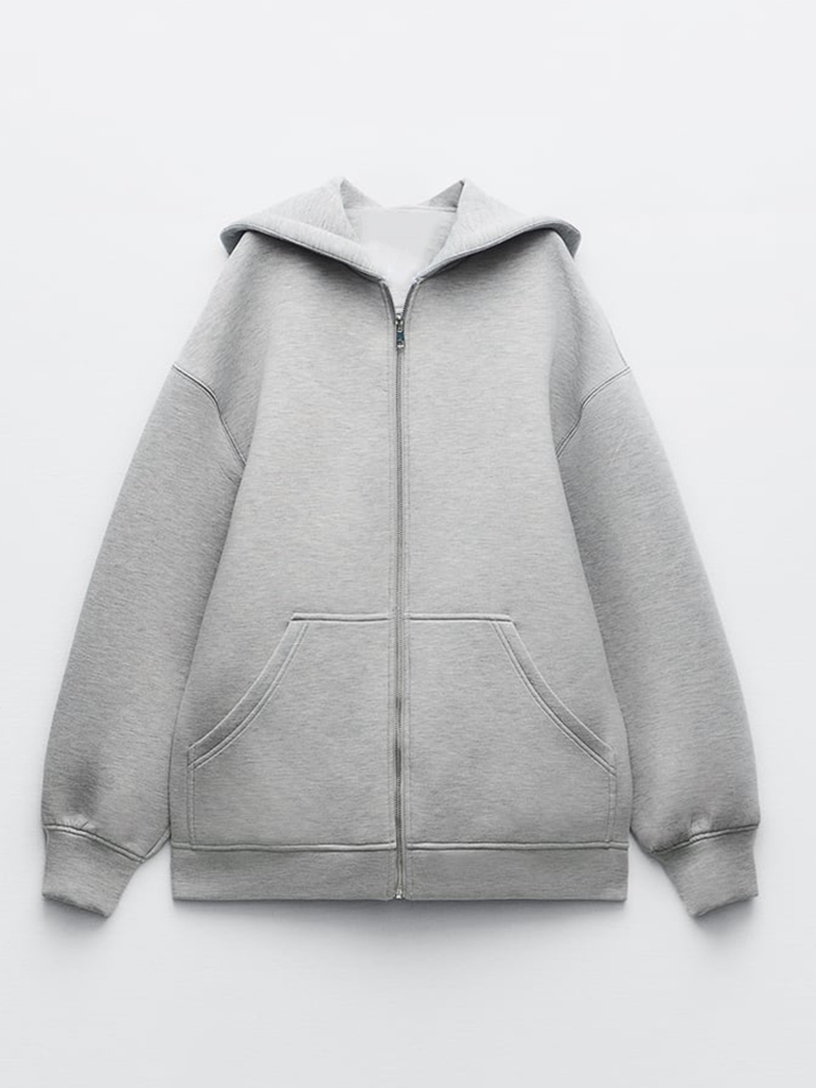 Herbst Winter Warme Lange Grau Bomber Jacke Mit Kapuze Langarm Große Tasche Zipper Jacke Mantel Frauen Casual Oberbekleidung Mantel Tops
