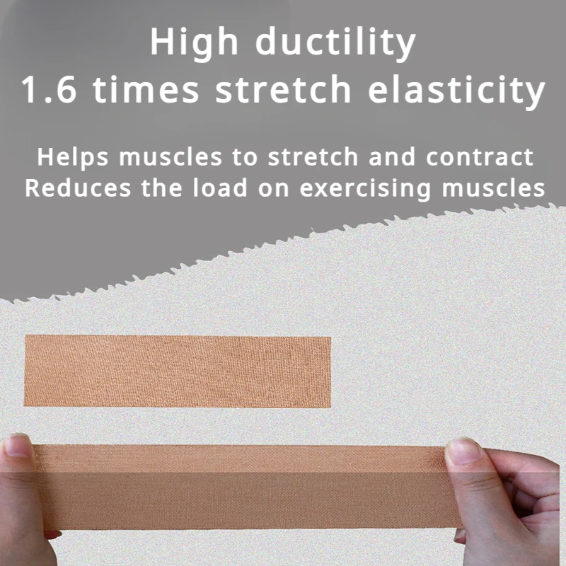 Nastro kinesiologico 2 dimensioni Bendaggio muscolare Nastro sportivo per alleviare il dolore muscolare al ginocchio, elastico in cotone, resistente agli urti