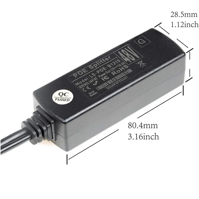Adaptador de conectores POE de 48V a 12V, divisor de Cable, fuente de alimentación del inyector para cámara IP, Arduino con Ethernet, punto de acceso inalámbrico