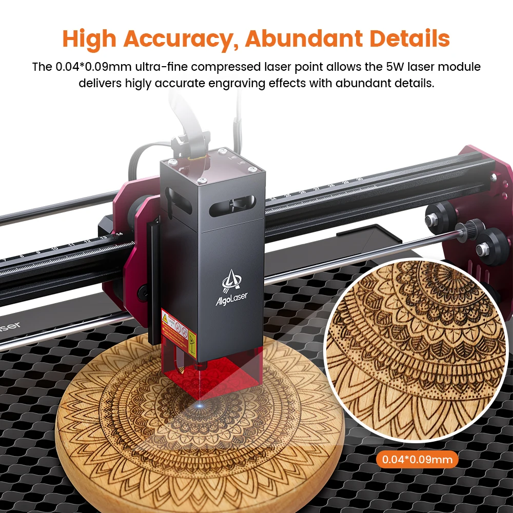 AlgoLaser DIY 5W Woodworking Laser Engraver Cutter 12000mm/min CNC Off-line Begginner Table Glass Wood Engraving Machine Tools