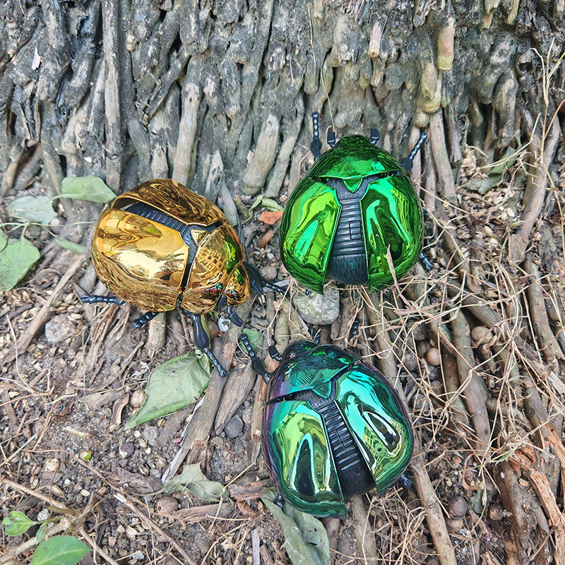 Цельный скарабей-жук, детская пластиковая игрушка в виде животных, заводной жук, бионический креативный розыгстер, анимированная модель насекомого