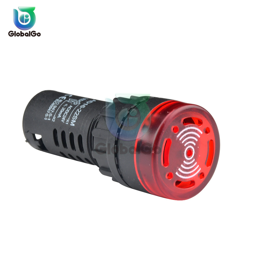 Rote LED Aktiver Summer Lautsprecher Warngerät Licht AD16-16SM 12V 24V 110V 220V Blitzsignalleuchte Alarmanzeige