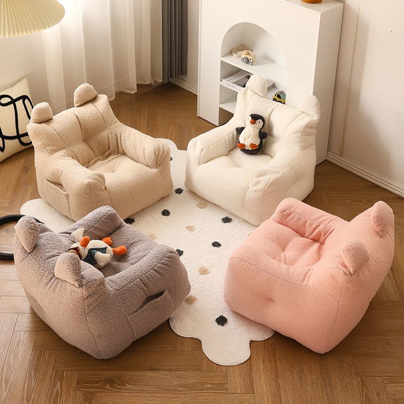 Mini Bean Bag divano per bambini agnello velluto sedile Casual Cartoon divano per bambini lettura Tatami mobili per bambini pigro INS