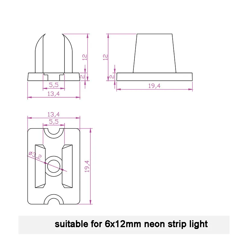 15 Chiếc Neon LED Lắp Đặt Phụ Tùng Silicon Mỏng Neon Flex Dây Đèn LED Kẹp