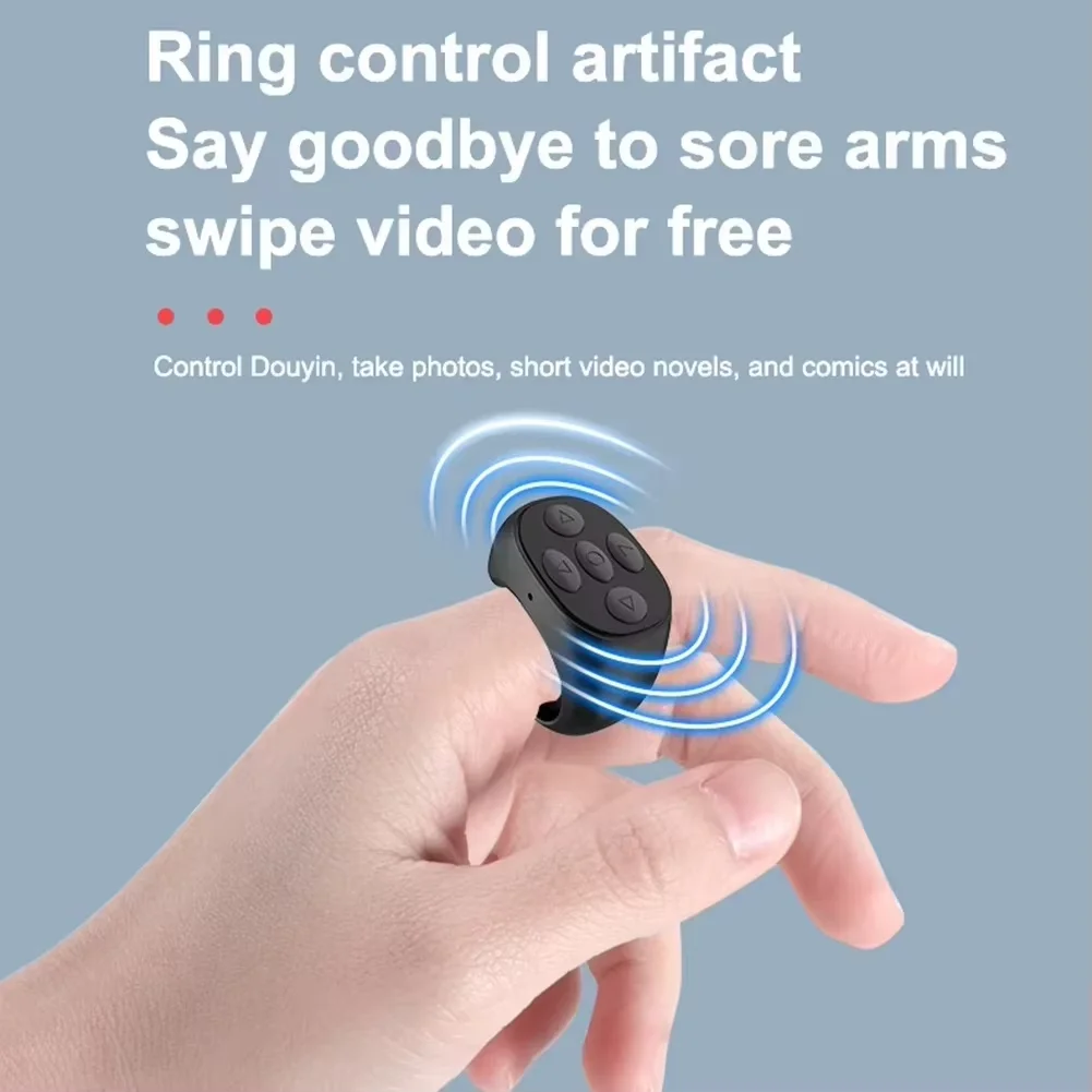 Portable Bluetooth Remote Control Self-Timer for Mobile Phone Video Shooting Short Video PageTurning Device with Selfie Function