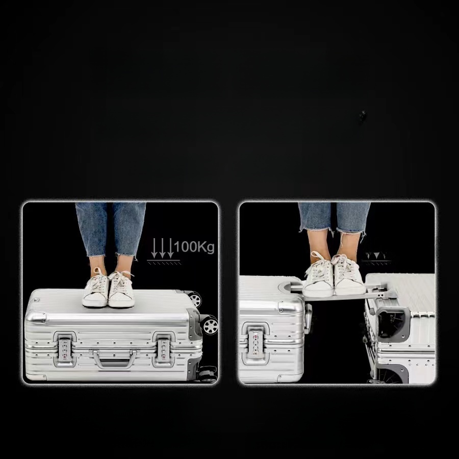 SGG フルアルミマグネシウム合金機内持ち込みスーツケースユニバーサルホイールパスワードロックトラベルバッグ男性と女性のための 24 インチ