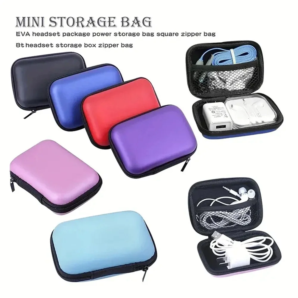 Data Cable Usb Flash Drive Headphone Storage Bag Travel Portable Eva Bag Mobile Phone Charger Data Cable Protection Zipper Pouch