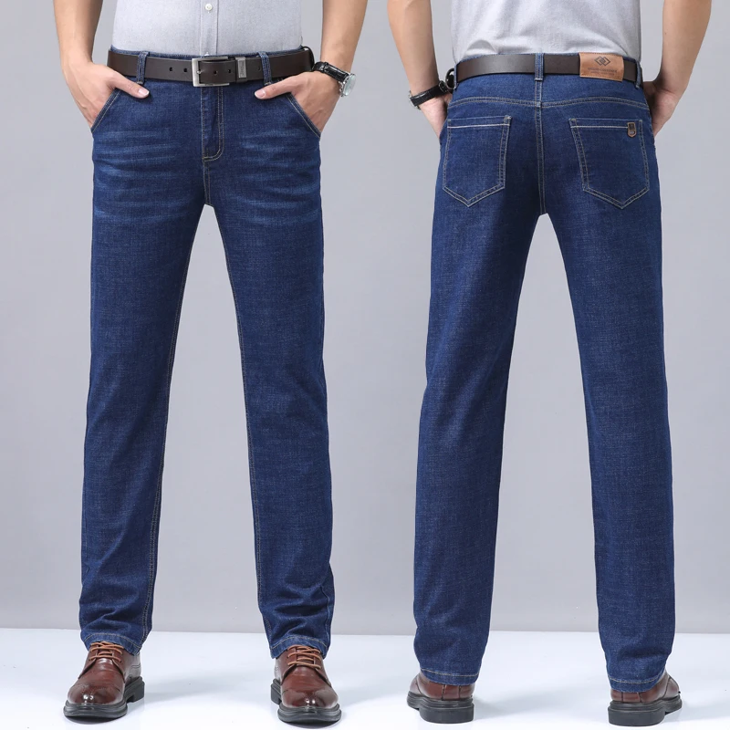 2024 denim jeans casual moda calças de negócios clássico recém chegados elástico regular ajuste calças retas