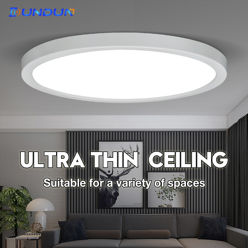 Luz de teto LED ultrafina, lâmpadas de sala, iluminação do quarto, 6W, 9W, 13W, 18W, 24W, 85-265V, 0,9"