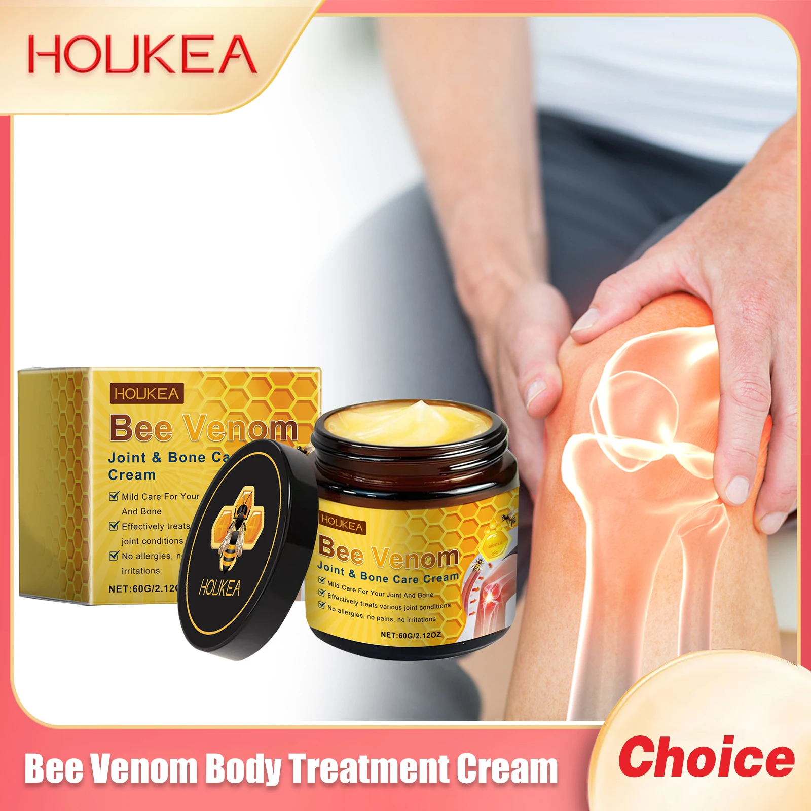Bee Venom Cream for Joint Treatment Arthritis Inflammation Repair Synovitis Shoulder Muscle Soreness Ointment Soothing Pain 60g