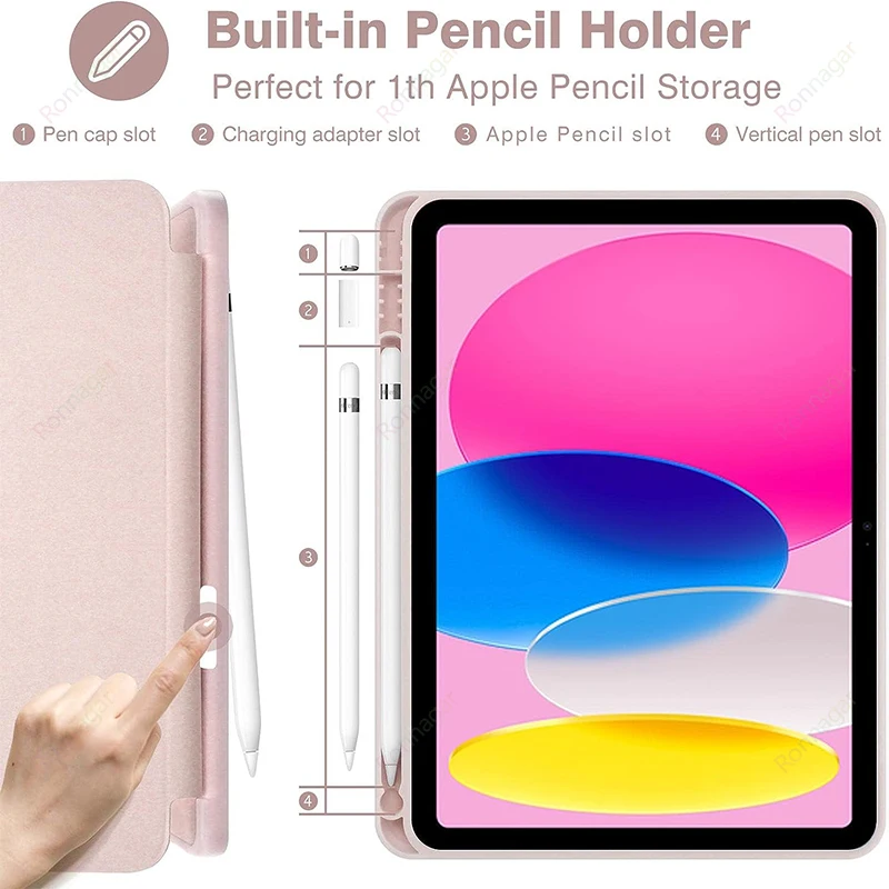 ペンシルスロット Funda ケース iPad 第 10 世代ケース iPad Air11 iPad Pro11 M4 2024 iPad Air4 5 10.9 7 8 9th 10.2 10.5 9.7 Funda Cove