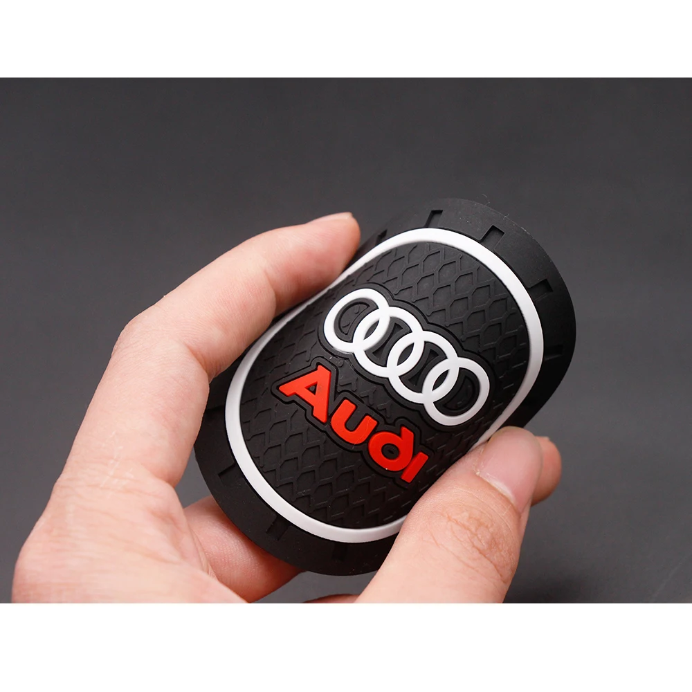 1/2 Uds. Portavasos para coche, accesorios de fibra de carbono, posavasos de agua para Audi a3 a4 a5 a6 a7 a8 Q3 Q4 Q5 Q6 Q7 b8 b6 c6 8p