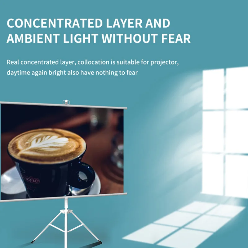 Gran oferta, soporte de suelo de alta calidad, pantalla de proyección con trípode, 60 pulgadas, 4:3, pantallas de proyector ALR de pie para cine en casa