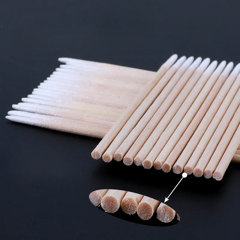 100/300PCS Wooden Cotton Swabs Make-Up Cleaning Disposable Cotton Swabs Medical Household Hygiene Ear Pulling Ear Care Tool