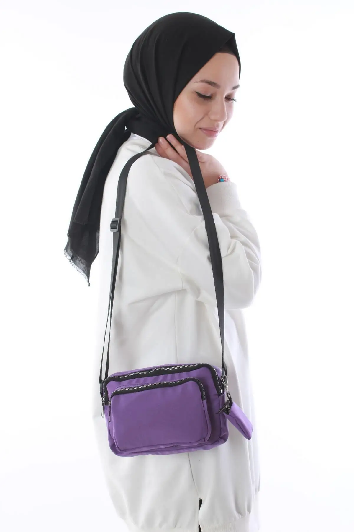 Dompet Wanita Tas Bahu Rinci Tren Mode Ungu Kualitas 2022 Musim Tas Wanita Muda Pendek Panjang