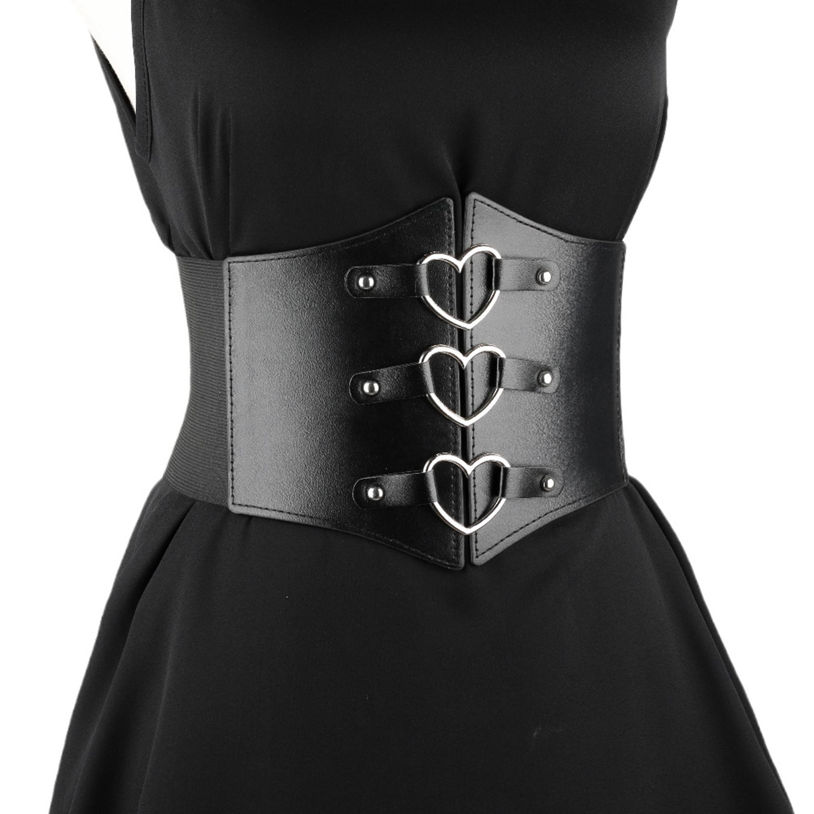 Hebilla de amor elástica ancha para mujer, cinturilla con encanto creativo, accesorios de envoltura para vestidos, abrigos, Halloween, Cosplay femenino