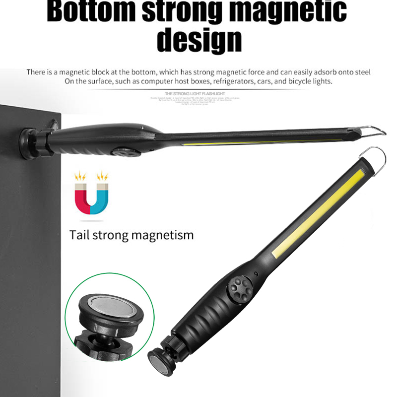 Portable COB Work Lights With Magnetic Rechargeable LED Flashlight Portable Stepless Dimming Emergency Car Repair Lamps