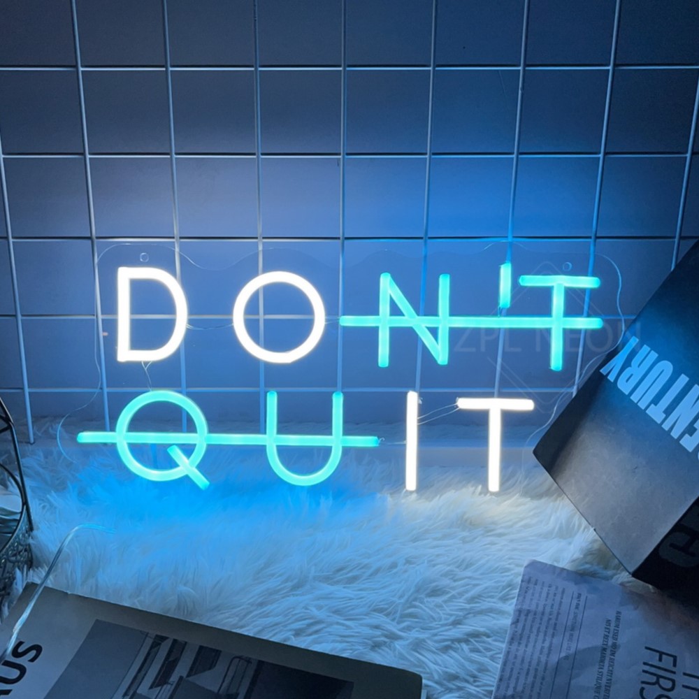 Leuchtreklame „Don't QUIT DO IT“ Neon-LED-Schild, inspirierendes Zitat, Spielzimmer, Schlafzimmer, Dekor, Wandkunst, Motivieren, Neonlicht, Fitnessstudio, Klassenzimmer