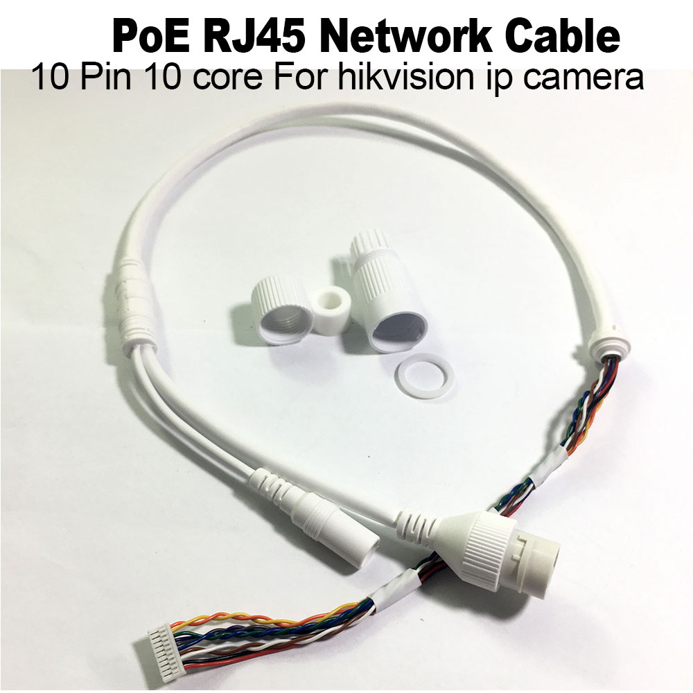 Ethernet-LAN-Kabel, PoE-RJ45-Netzwerkkabel, 10-polig, 10-adrig, für Hikvision IP-Kamera