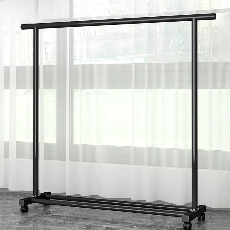 Portable Metal Clothes Hanger for Clothing Store Display Stand Free Standing with Wheel Water Pipe Clothes Drng Ra