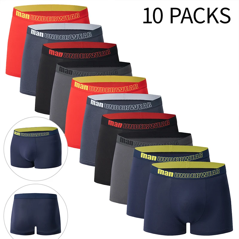 Confezione da 5/10 boxer da uomo stampati in oro nero, comodi e versatili, taglie forti, sexy, per il tempo libero, sport, spiaggia, sh