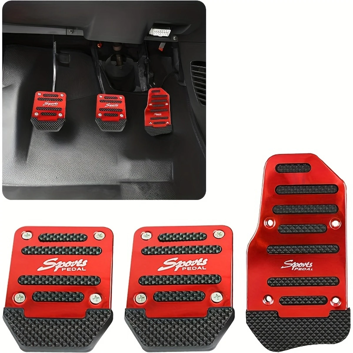 1Set Auto Pedaal Bescherming Cover Auto Rem Gaspedaal Pedaal Handmatige Versnelling Pedaal Voor Auto Universeel Pedaal